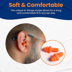 100 Pairs of Orange Reusable Ear Plugs - Image 2