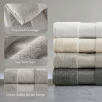 Madison Park Turkish Bath Towel Set 100% Cotton Bath Towel 600GSM Oversized - Image 4
