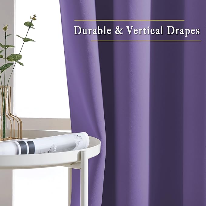 NICETOWN Blackout Curtains 63 inches Long, Grommet Window Treatment Energy - Image 5