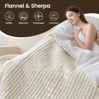 Heated Blanket Electric Blanket 90"x90", Soft Flannel Sherpa Electric Throw - Image 6