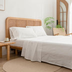BESTOUCH Flat Sheet Only 100% Washed Cotton Linen Feel Wrinkle-Free, - Image 4