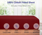ROYALE LINENS 300 Thread Count 100% Long Staple Combed Cotton Fitted Sheet Twin - Image 3