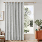 Beauoop Grey Floral Jacquard Blackout Curtains 84 Inches Long by Beauoop