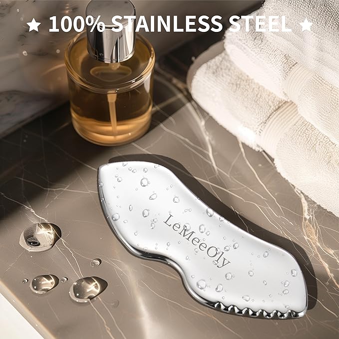 LeMeeOly Stainless Steel Gua Sha Facial Tools Metal GuaSha Tool - Image 6