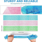 UJFQBH 3 Piece Bright Style African exfoliating net Exfoliating Shower Set Long - Image 3