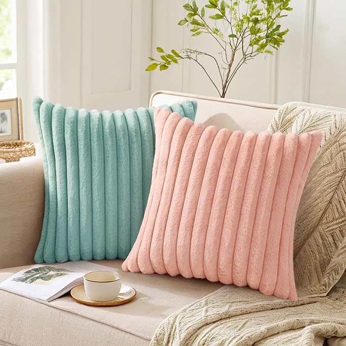 Pallene Faux Fur Plush Lumbar Throw Pillow Covers 12x20 Set of 2, Luxury Soft - Image 5