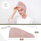 myHomeBody Hair Towel Wrap, Luxury Quick Drying Turban, Ultra Soft Absorbent - Image 3