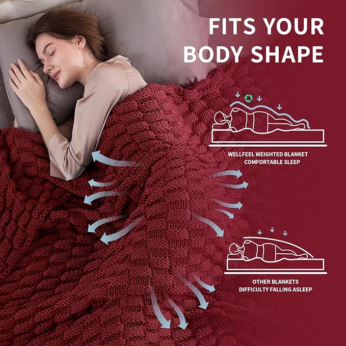 Knitted Weighted Blanket for Adult, No Beads Heavy Blanket 50” x 60'' 7lbs - Image 3