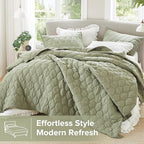 Comfort Spaces King Quilt Set Modern Reversible Ogee Coverlet King Bedding Set - Image 2