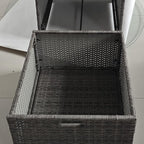 Outsunny Valet Pool Towel Rack, Waterproof PE Plastic Rattan Wicker Storage - Image 9