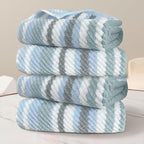 100% Cotton Blue Striped Hand Towels Set of 4, 16x27 Inches, Quick Dry & Highly by VOOVAMOVAS