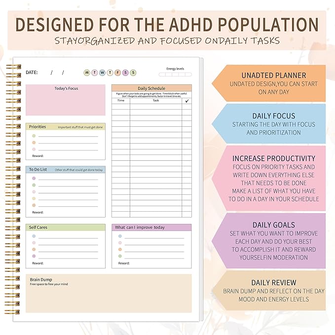 ADHD Daily Planner with Hardcover - Image 3