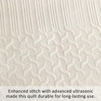 Yiran California King Size Beige Quilt Set Lightweight Oversized Bedspread - Image 5