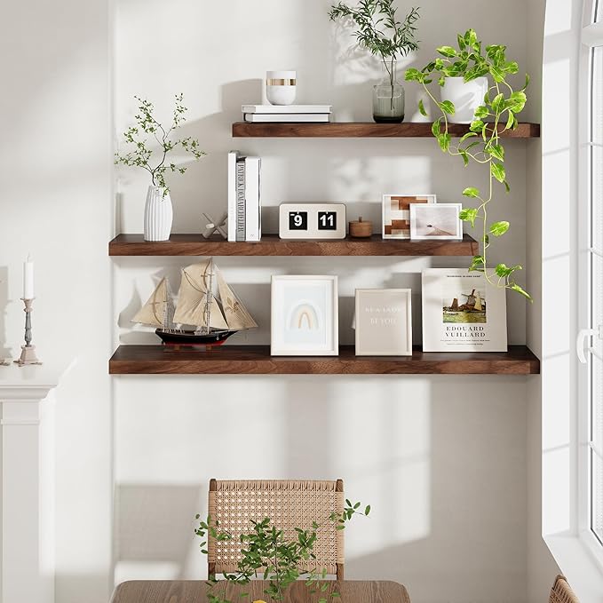 40 Inch Floating Shelves for Wall, 9.3 Inch Deep Shelves for Books & Decor - Image 5