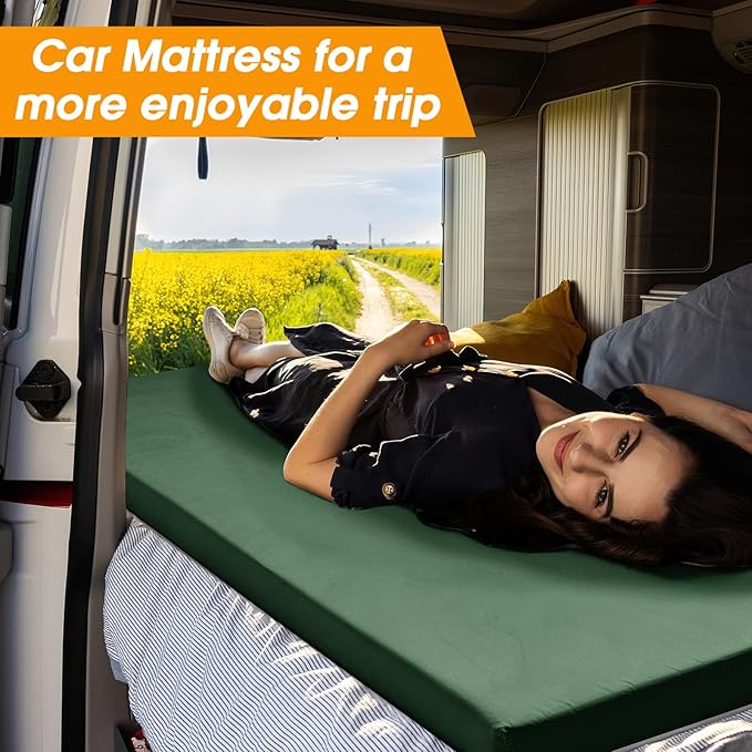 CYMULA Camping Cot Mattress 2in Memory Foam Sleeping Pad, Soft Warm Non-Slip - Image 5
