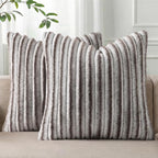 Pallene Faux Fur Plush Throw Pillow Covers 16x16 Set of 2, Luxury Soft Fluffy by PALLENE