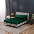 Homiest Blackish Green Satin Fitted Sheet King Size, Deep Pocket, Luxury & - Image 7
