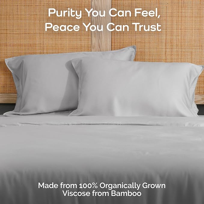 Pillow Cases Queen Size Set of 2 Pillowcases 100% Viscose from Bamboo Cooling - Image 2