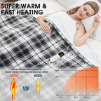 Black Heated Blanket Electric Twin Size, 62X84 Heating Blanket - Image 2