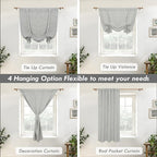 DriftAway Double Layer Linen Blackout Tie Up Curtains Thermal Insulated Fully - Image 9