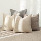 MIULEE Pack of 4 Couch Throw Pillow Covers 16x16 Inch Neutral Beige/Brown Soft - Image 3