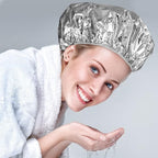 12 Pieces Deep Conditioning Caps Aluminum Foil Reusable Hair Processing Hair - Image 7