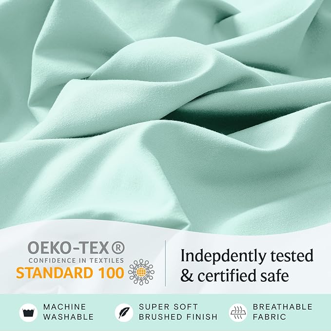 LuxClub 3 PC Twin XL Sheet Set, Deep Pockets Wrinkle Free Cooling Bed Sheets - Image 5