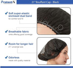 ProtectX 500-Pack Black Disposable Hair Nets, Elastic Head Cover, Bouffant Caps - Image 4