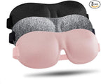 LKY DIGITAL Sleep Mask for Side Sleeper 3 Pack, Night Blindfold for Men Women by LKYDIGITAL