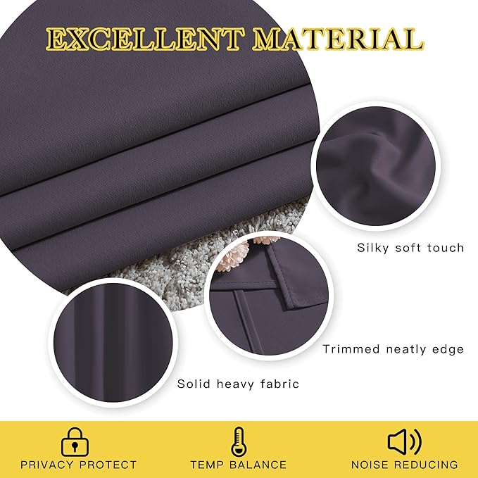 NICETOWN Blackout Large Window Curtains 84 inches Long - Image 3