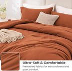 Love's cabin Terracotta Queen Comforter Set, 3-Piece Prewashed Bed Set - Image 4