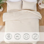 Love's cabin Beige Full Comforter Set, 3-Piece Prewashed Bed Set - Image 3