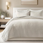 EVERGRACEHOME 100% Cotton Modern Lines Quilt Set King Size, Pre-Washed Soft by EVERGRACEHOME
