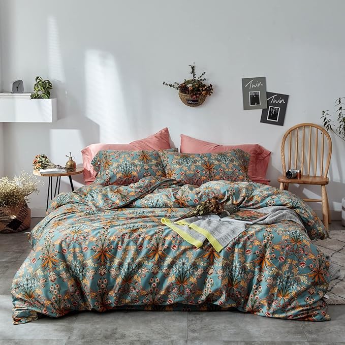 mixinni Vintage Style Garden Flower Queen Duvet Cover by mixinni