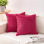 Aegero Pack of 2 Corduroy Decorative Throw Pillow Covers 18x18 InchSoft Boho by Unknown