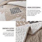 Dintszyayue Brown Boho Quilt Set King, 3 Pieces Aztec Texture Quilt - Image 4