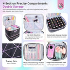 SAVILAND Nail Polish Organizer Bag: PU Leather Nail Kit Organizer Holds 30 - Image 2