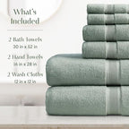 Springtree Home Luxury Bamboo Rayon Bath Towel Set 6 Piece Set | 35% Bamboo - Image 2