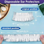 200 Pcs Ear Covers for Shower – 1.97x0.7" Disposable Ear Covers for Hair Dye - Image 2
