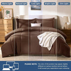 CozyLux Oversized King Comforter Sets Brown, 7 Pieces Bed in a Bag, 120x98 Box - Image 7