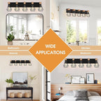 FadimiKoo 5-Light Farmhouse Wood Wall Sconces Lighting, Rustic Bathroom Wall - Image 7