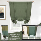 DriftAway Double Layer Linen Blackout Tie Up Curtains Thermal Insulated Fully - Image 8