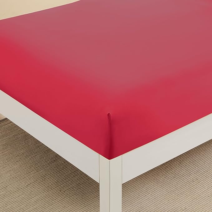 Twin Fitted Sheet Only with Full Elastic & Built in Corner Sheet Straps to - Image 3