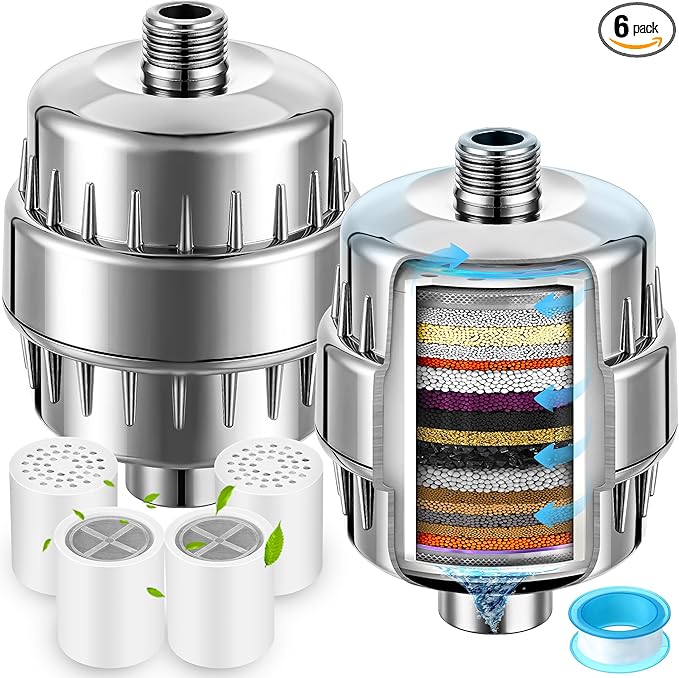 2 Pcs Shower Filter with 4 Pack 20 Stage Shower Filter Replacement, Heavy Duty by Clickhere
