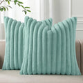 Pallene Faux Fur Plush Throw Pillow Covers 16x16 Set of 2, Luxury Soft Fluffy by PALLENE