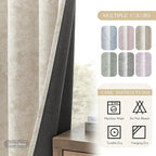 Beauoop Beige Floral Jacquard Blackout Curtains 96 Inches Long 2 Panels - Image 7