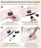 MUSICOZY 3D Silk Bluetooth Sleep Mask Headphones, Mulberry Silk Eye Mask - Image 6