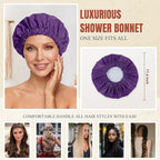 Reusable Shower Cap for Women, Large Waterproof Shower Bonnet - Image 4