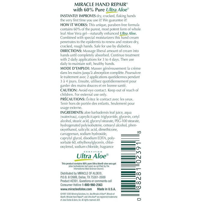 Miracle Hand Repair Cream for Dry Cracked Hands 8 oz Best Healing Hand Cream - Image 6