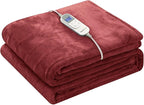 Wapaneus Foot Pocket Heated Blanket Electric Throw by Wapaneus